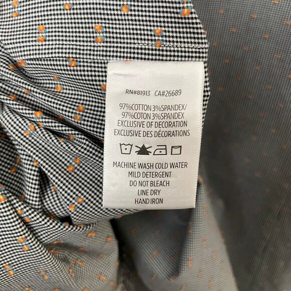 Robert Graham Shirt Mens 2XL Black Modern Americana Houndstooth Retro Preppy - Picture 13 of 14